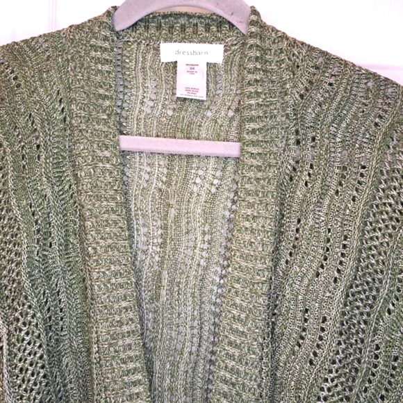Dressbarn Short Sleeved Dolman Open-Weave Cardigan Plus Size 3X - Picture 4 of 5